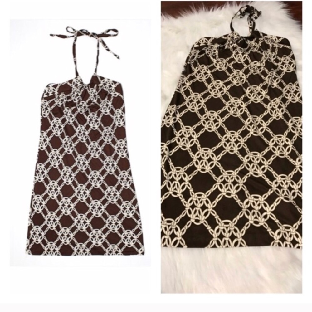 TRINA TURK SILK HALTER DRESS